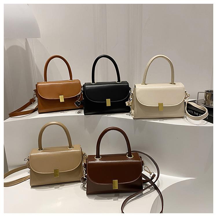 Retro Shoulder Small Bag Women's Bag Trendy Fashion PU Women's Handbag High Sense Messenger Small Square Bag