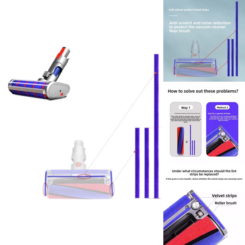 For Dyson Vacuum Cleaner V6 V7 V8 V10 V11 V12 V15 Soft Plush Tool Pack Compatible With Home Cleaning Tasks