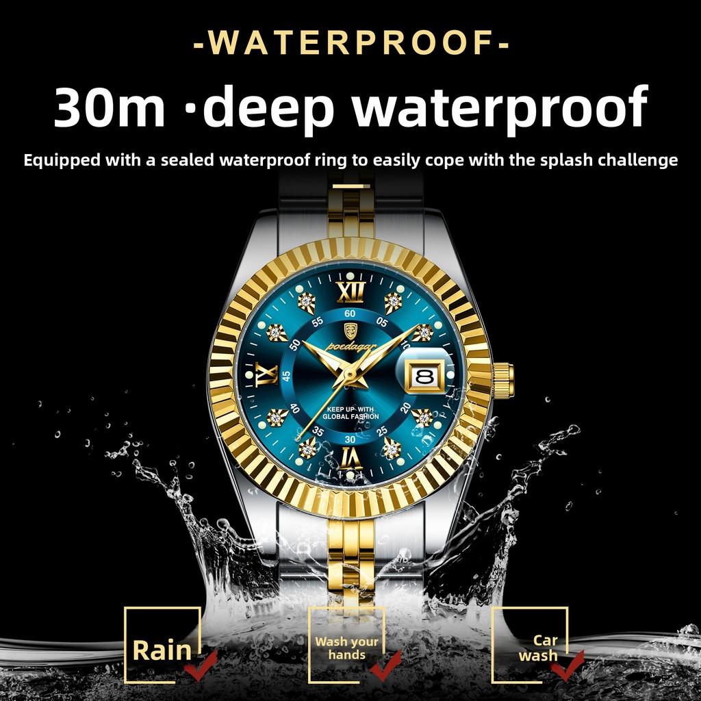 Swiss Ladies Watch Quartz Luminescent Calendar Waterproof For Gift And Fashion