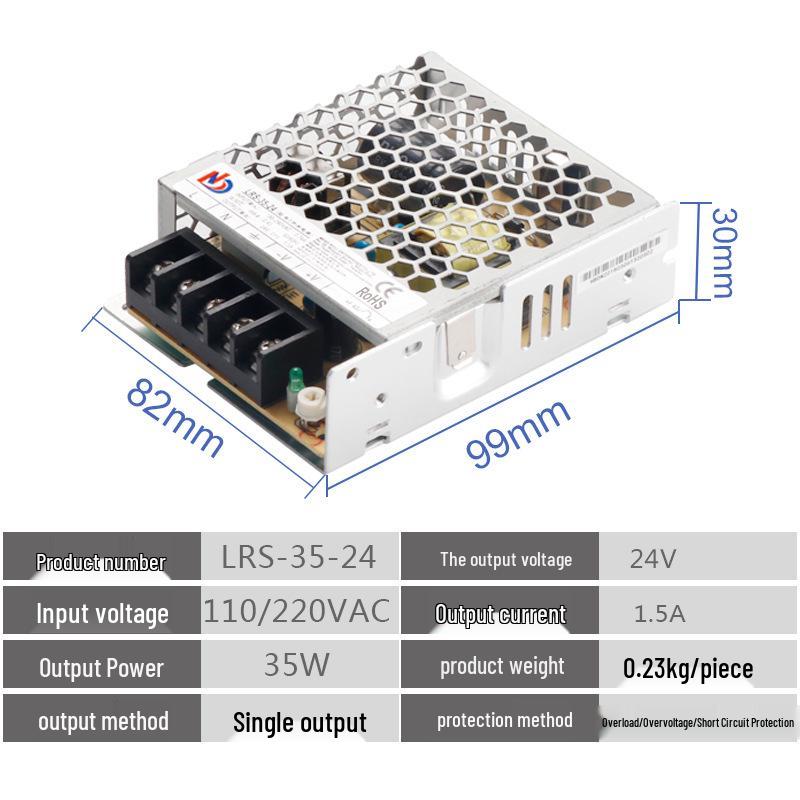 Ultra-thin Compact Switching Power Supply, 35W-12V/24V, for Communication & Industrial Control Equipment