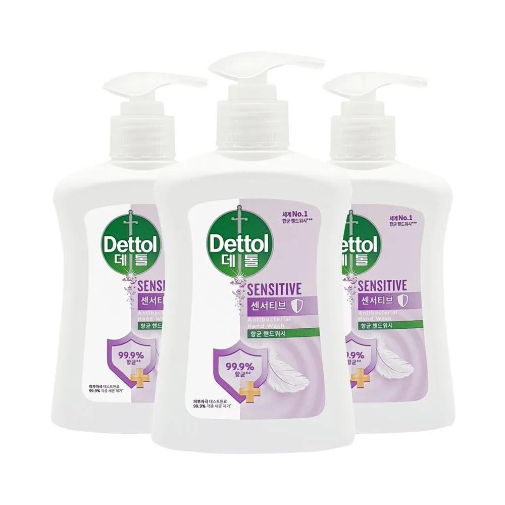 Dettol Antibacterial Hand Wash Sensitive 250ml x 3 Containers Sensitive Hand Wash Liquid Soap Hand Wash