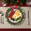 1 st Bordsunderlägg Fest Placemat Matbord Tryckt Jul Polyester Kök Rund Matbord 38x38cm