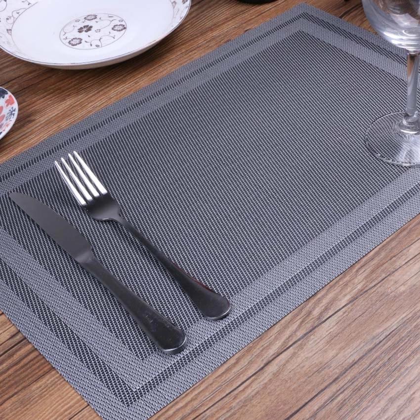 PVC Placemat Waterproof Easy Clean Table Mat Disc Pads Bowl Pad Coasters Table Cloth Slip-resistant for Dining Table Decoration
