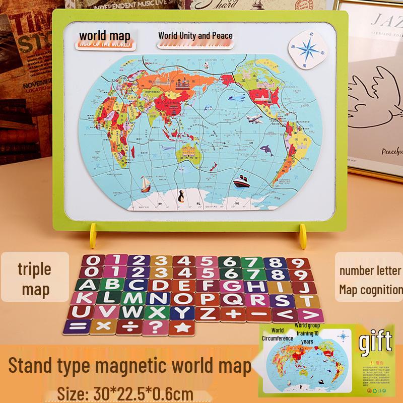 Magnetic World & China Map Puzzle for Children – Educational Geography Tool for Students