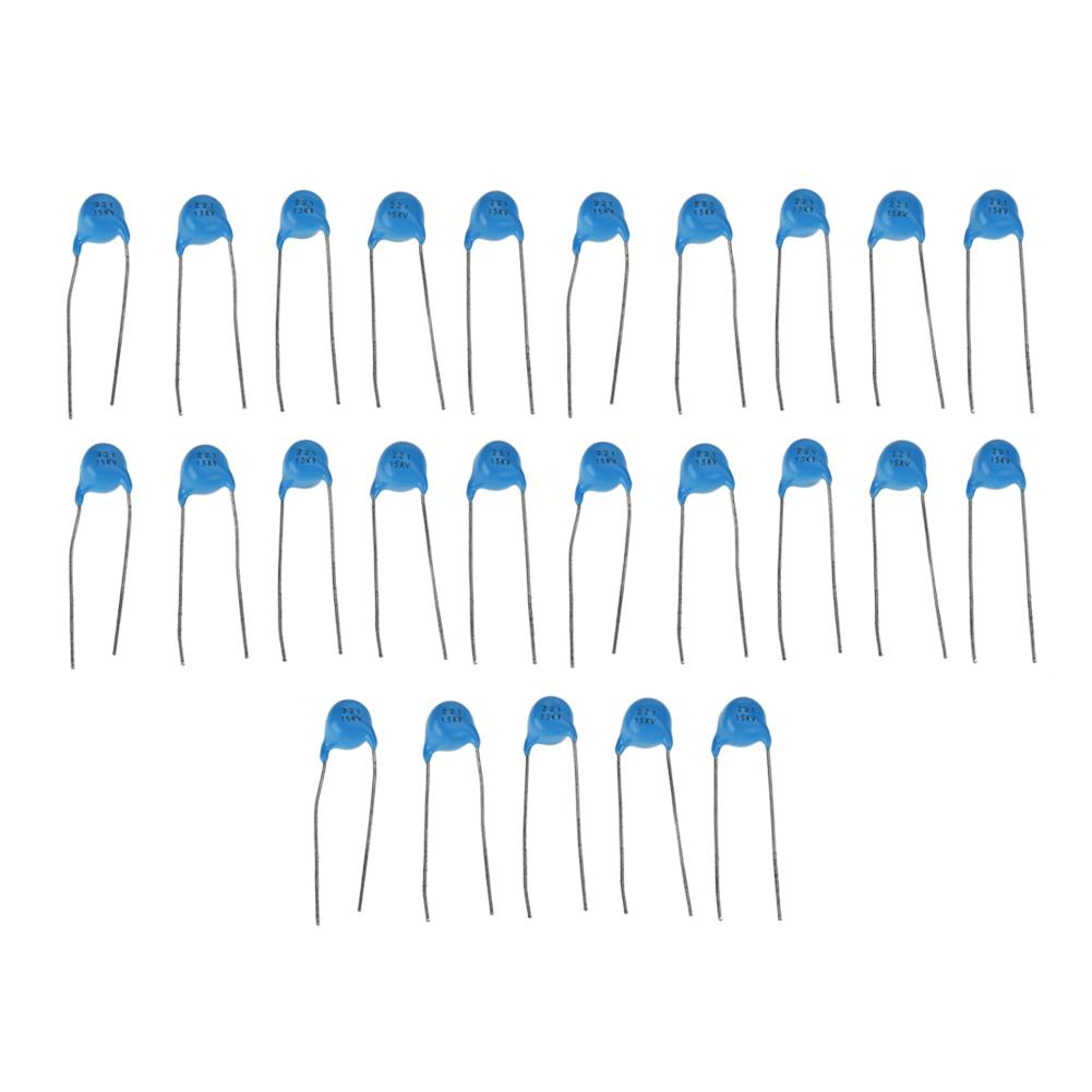 

Високовольтний монолітний керамічний конденсатор 25Pcs 221k 220pF 15KV Комплект конденсаторів