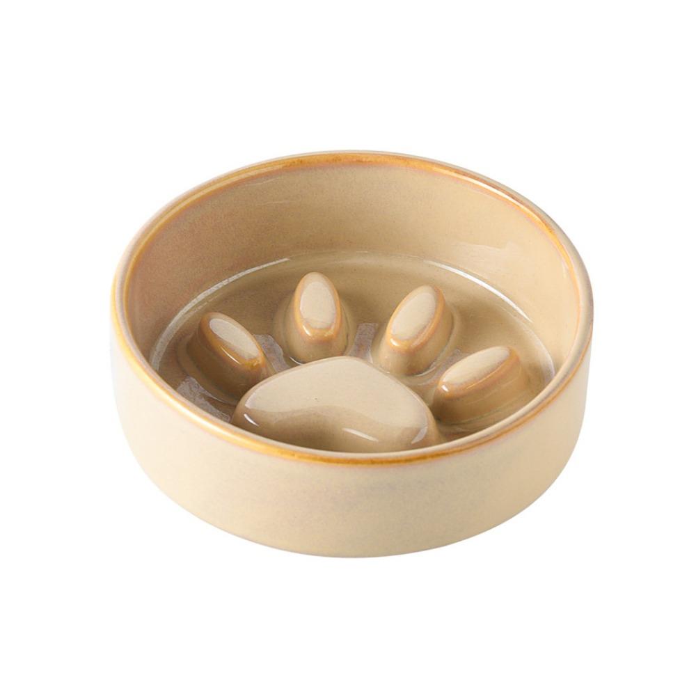 Niedliche Keramiknapf im japanischen Stil für Haustiere, Katzenpfoten-Design, Anti-Schling-Napf, Langsamfresser-Napf für Katzen, Anti-Umkipp-Napf, Runder Wassernapf für Haustiere, Hunde und Katzen