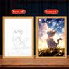 Cute Cat Kawaii Pets Light Painting Picture Frame Led Night Light Moon Lamp Room Decor Home Bedroom Friends Kids Birthday Gifts