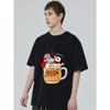 Christmas Santa Beer T-Shirt Black Santa Claus In Beer Mug Ho Ho Ho Cheers It's the Most Wonderful Time for a Beer Holiday Party Casual Wear
