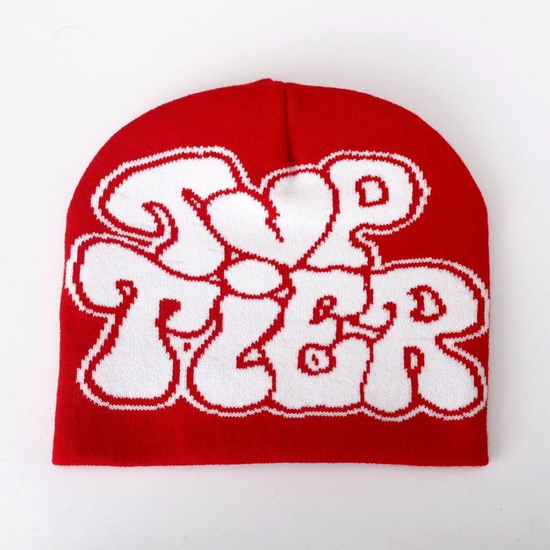 Autumn and winter pullover jacquard hat multi-color letter male and female adult wool knitted hat