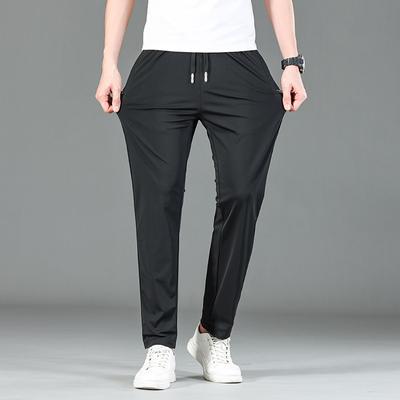 Summer Men's Ice Silk Thin Loose Straight Casual Pants Quick-drying Men's Pants