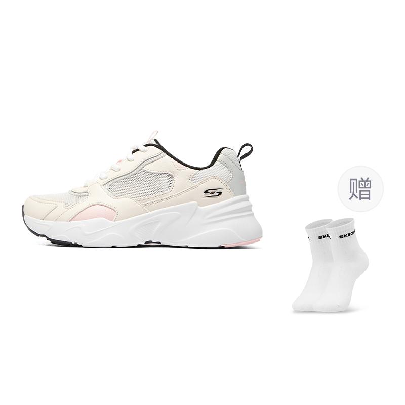Skechers DLITES Macaron Mesh, Textile, Synthetic Leather, Leather Cushioning, Wear Resistant Low Top Casual Shoes 117357-NTLP