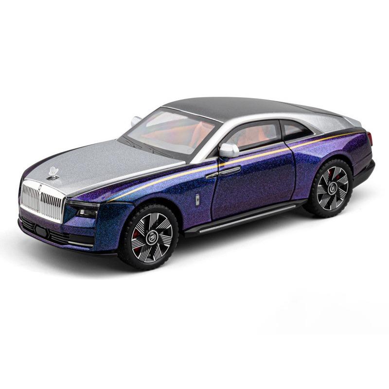 

1/24 Rolls Royce Spectre Alloy Luxy New Energy Модель автомобиля Литой металлический игрушечный заряжающийся транспорт Модель автомобиля Звук и свет Подарок для детей фиолетовый
