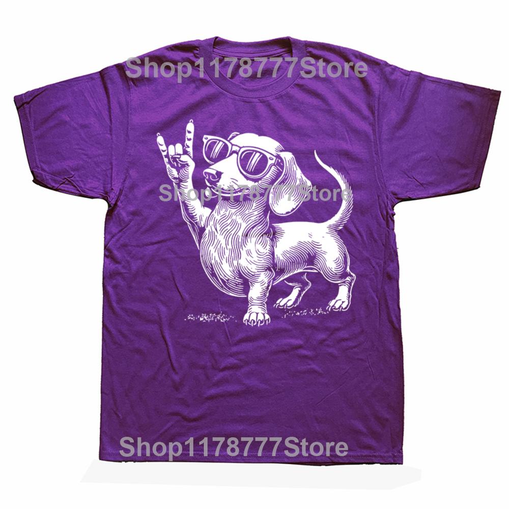 

Rock Music Funny Heavy Metal Dachshund Dog T Shirts Cotton Birthday Gifts Mens Clothing Fashion Casual Loose Oversized T Shirt 4XL
