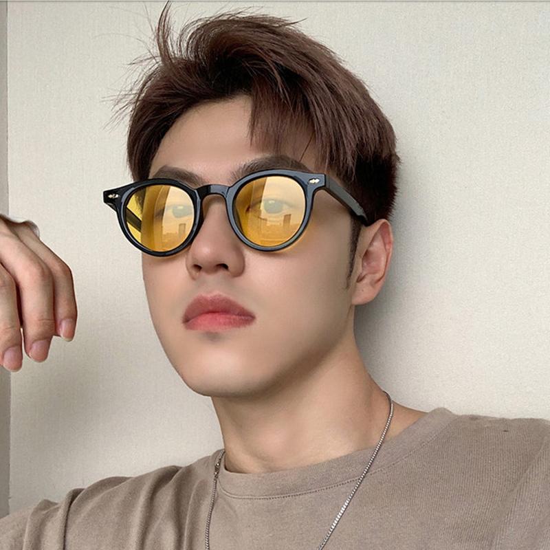 Fashion Round Sunglasses Unisex Vintage Small Frame Shades Glasses Men Women Outdoor UV protection Rice Nail Green Eyeglasses