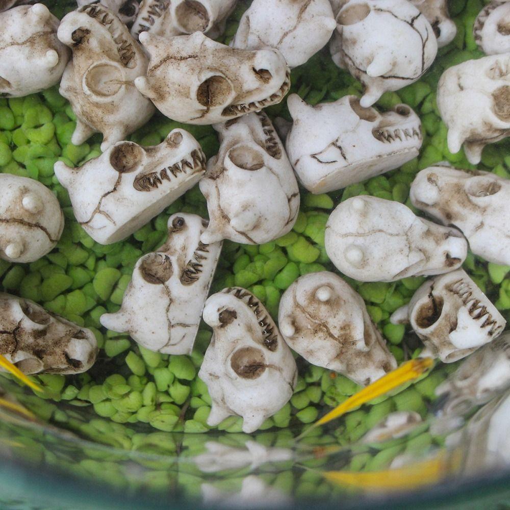 20PCS Lightweight Halloween Skull Figurine Resin Miniature Dragon Skull Figurine  Home Decoration