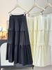 2026 Spring/Summer French Niche White Lace A-Line Ruffle Skirt with Wide Hem