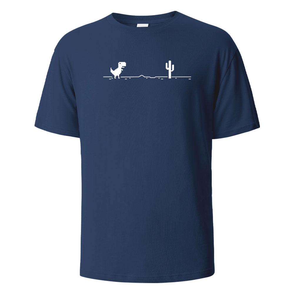 Dinosaur Cactus Print TShirt 100 Cotton Summer Tees For Men Women Oversize Casual Tops