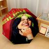 Billie Eilish Print 8?Ribs Automatic Umbrella Wind Resistant Lightweight Folding Umbrella For Outdoor Travel