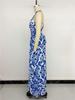 European & American Halter Long Skirt: New Style 2026 Open Back Retro Print Dress for Women.