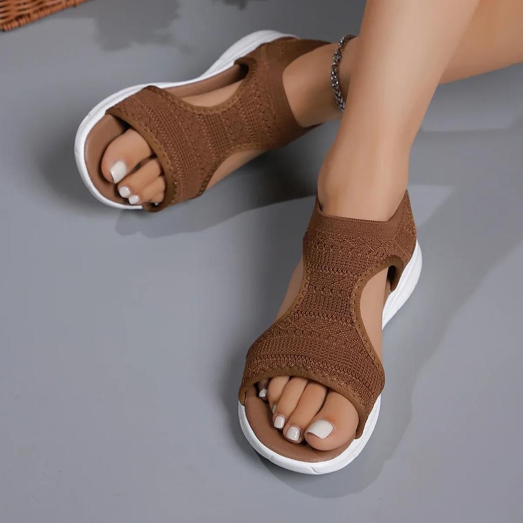 Fashion Women Summer Shoes  New Mesh Fish Platform Sandals Women's Open Toe Wedge Sandals Ladies Light Casual Shoes Zapatillas Muje