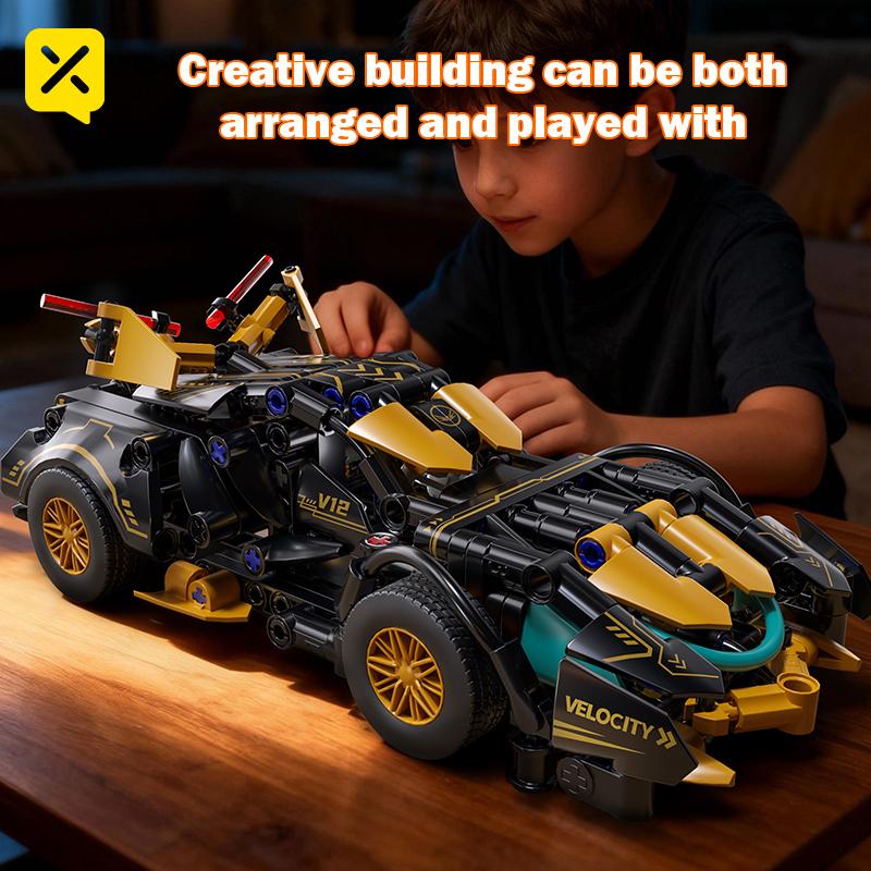 Mini Sports Race Car Technical Building Blocks Model Set Puzzle Racing Car 313pcs Assemble DIY Toy Bricks Display Perfect Gifts