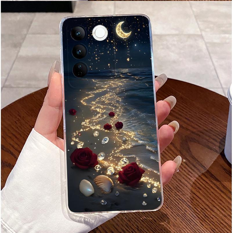 Case For Vivo V25e LATAM V27e V27 V 27 Pro 5G Casing Cute Love Heart Rabbit Funny Cover Clear TPU Silicone Soft Shell Phone Case