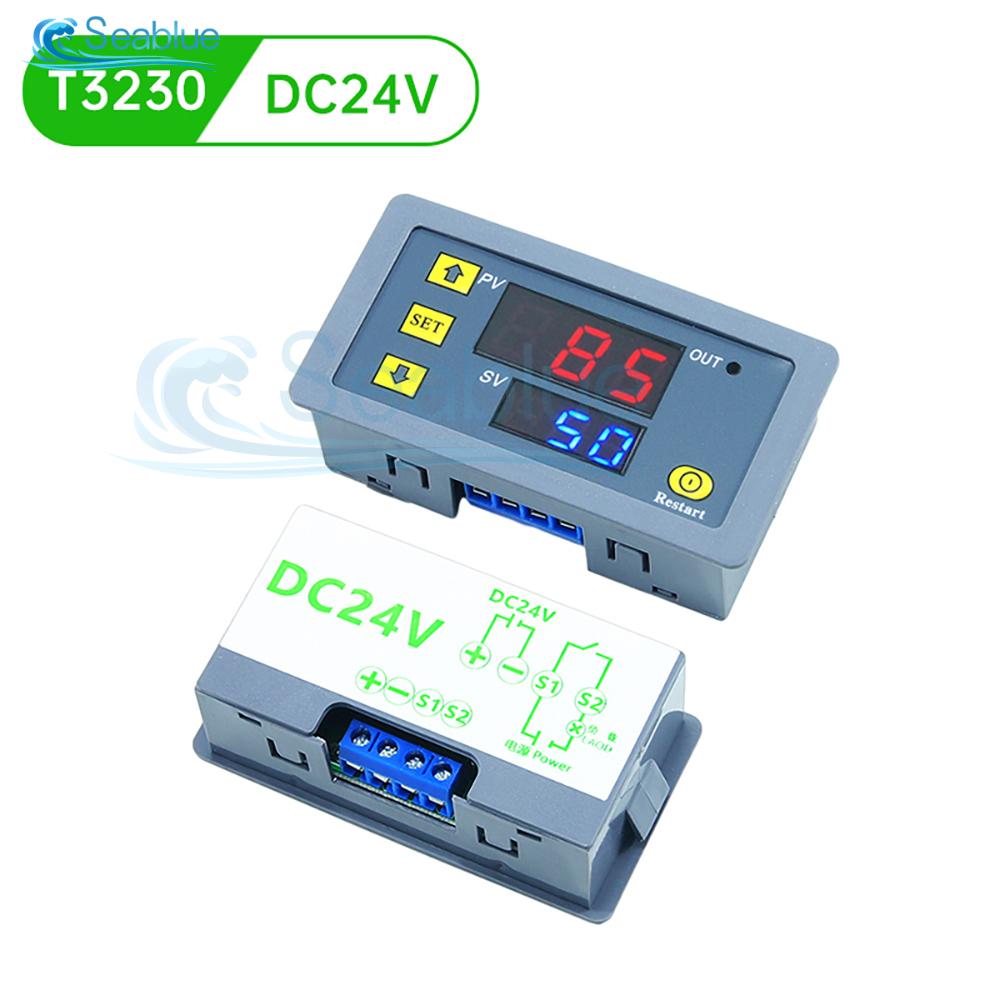 T3230 AC 110V 220V DC 12/24V Digital Time Delay Relay LED Display Cycle Timer Control Switch Adjustable Timing Relay Time Switch