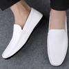 New Summer Men Loafers Slip On Dress White Driving Moccasins Footwear Man Casual Shoes Leather Soft Super Lightweight Male Shoes