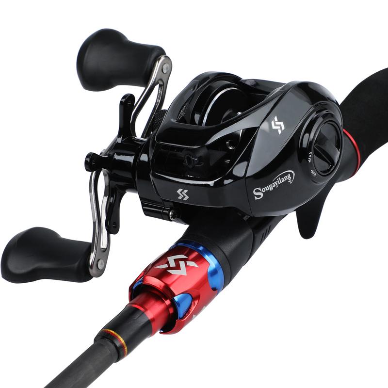 Baitcasting Fishing Rod  and Reel Combos 4 Sections Outdoor Sports Fishing Set Freshwater Fishing