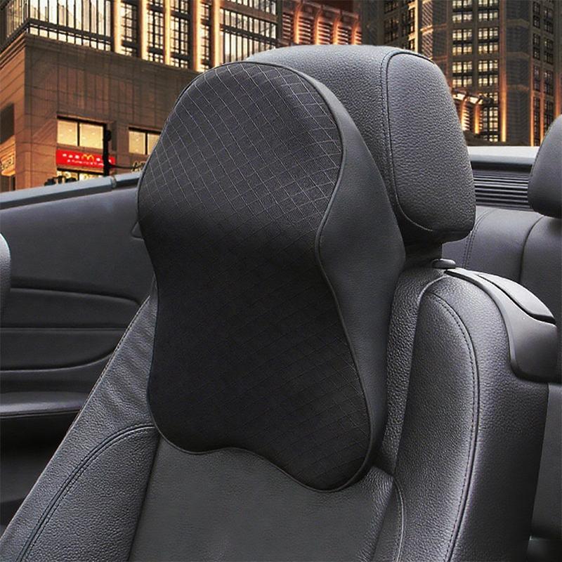 Car Seat Headrest Pad 3D Memory Foam Pillow Head Neck Fabric Cushion Foam Memory Breathable Mesh