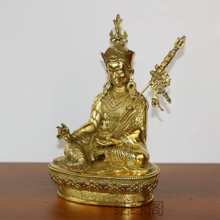 Feng Shui High 21cm Copper Lotus Master Buddha Statue Tibetan Tantric Supplies Decoration