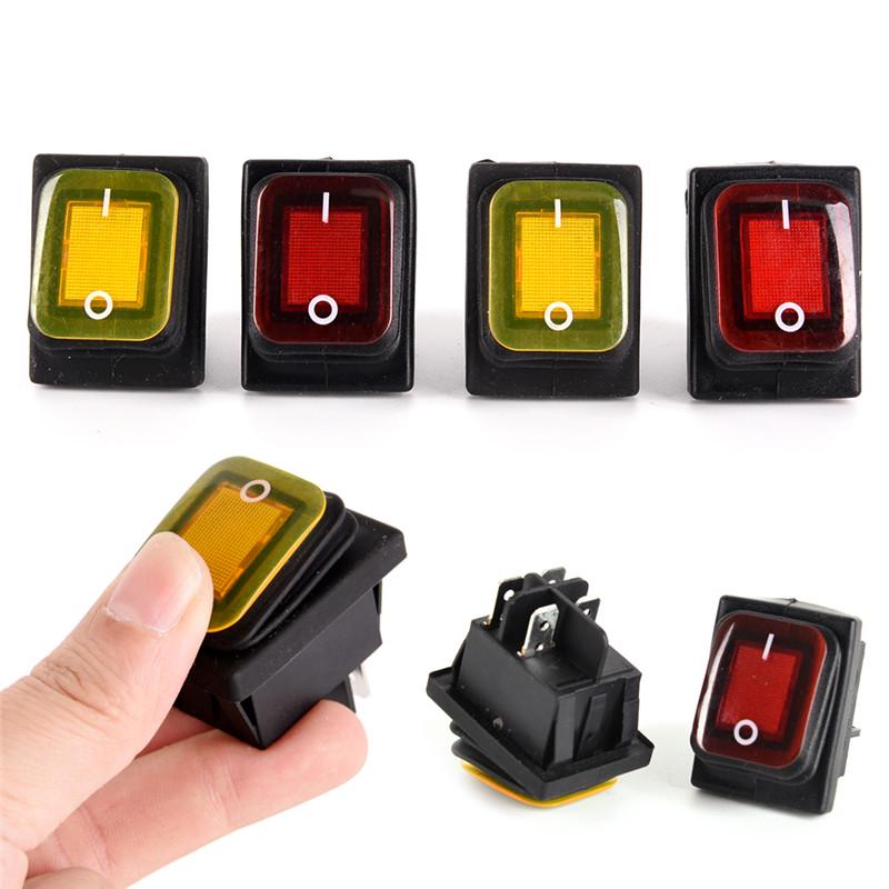 Waterproof 4 Pin 12V Led Rocker Toggle Switch Momentary Car Boat Marine On-Off
