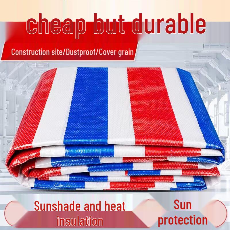 Jinsu Durable Striped Sun and Rain Protection Tarpaulin