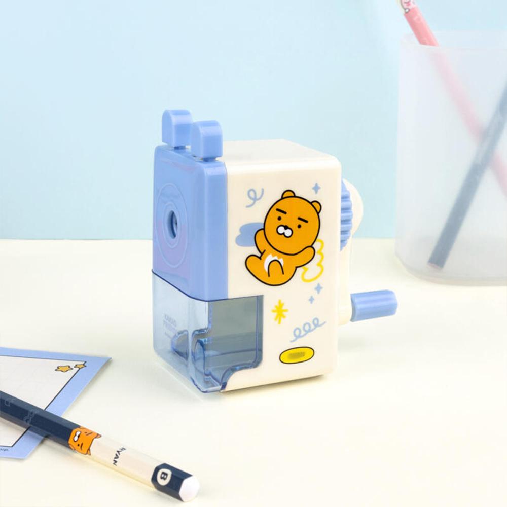 Kakao Friends Mini Pencil Sharpener with Cute Korean Character for Black Pencils, Colored Pencils, Office Supplies