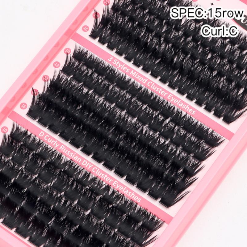 Individuelle Wimpernverlängerungen Flauschig Dicht Natürliche Büschel Falsche Wimpern Kit Segmentierte Wimpernverlängerung DIY Make-up Werkzeuge