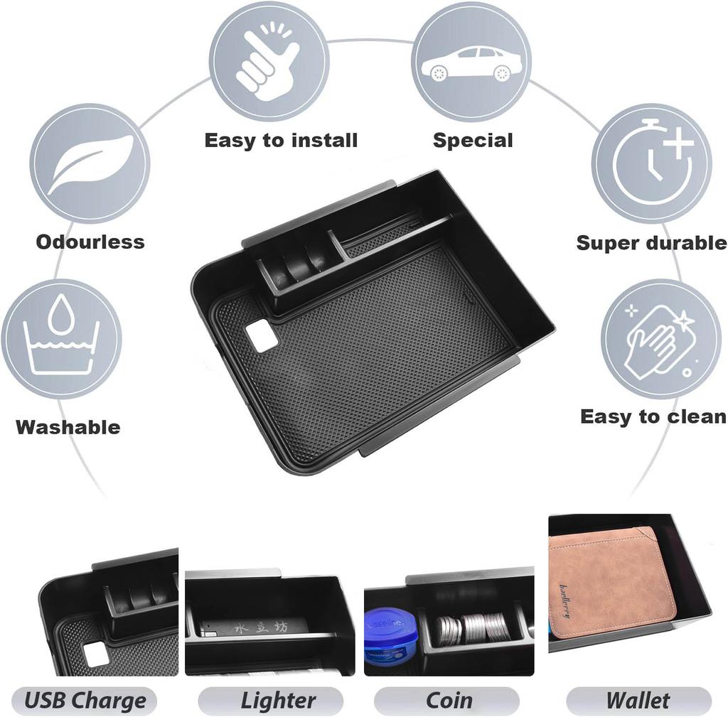 For Nissan Sentra 2020 2025 2025 2025 2025 Center Console Armrest Storage Box Center Console Organizer Tray Car ABS Storage Box