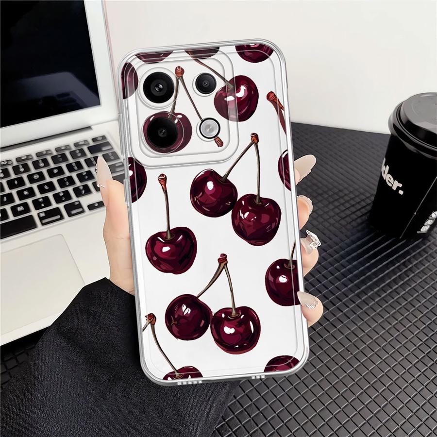 

Fruit Cherry Case for Xiaomi Redmi Note 14 Pro Plus 12 12S 11S A4 11 13C 14C Note 13 9 10 10S Soft Phone Cover Redmi Note 11 Pro 4G