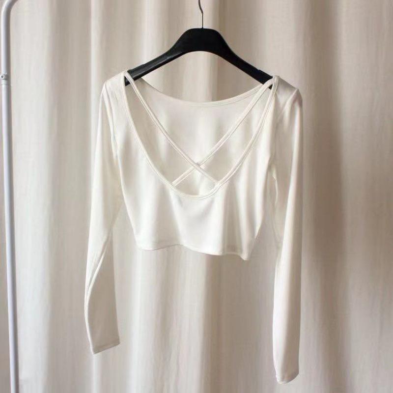 Korean Spicy Backless Long Sleeve Crop Top for Women - Trendy and Sexy