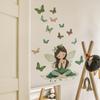 Zână Fluture Floare Zână Dormitor Verandă Fundal Perete Înfrumusețare Autocolant