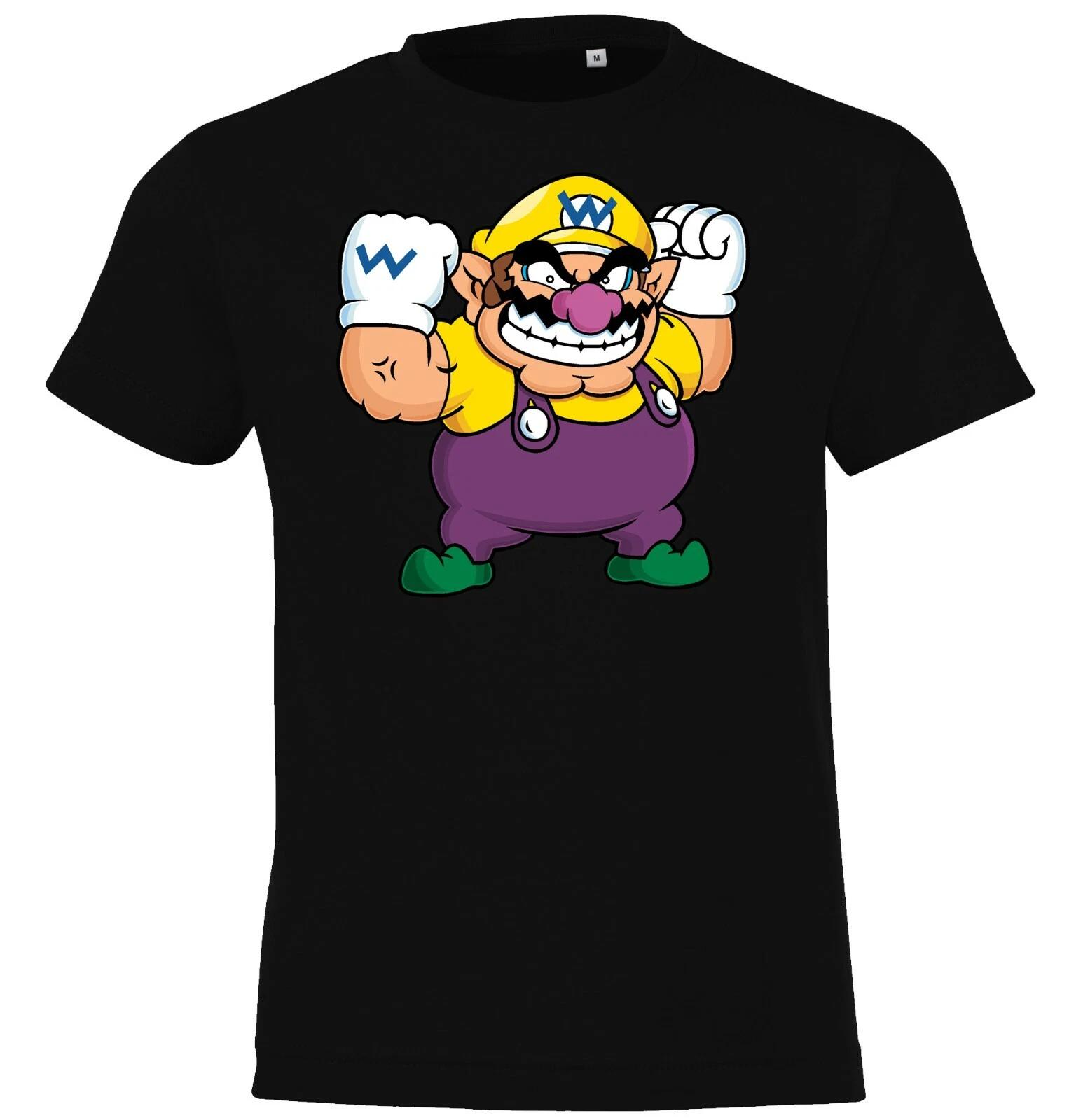 Youth Designz Wario Kids kids boys T-Shirt Print Funny Mario Luigi Nerd Gaming Yoshi 100