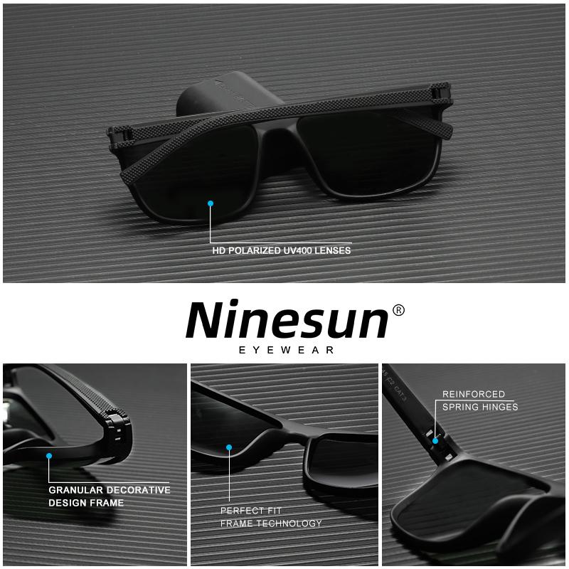 Ninesun Men’s Sunglasses Polarized UV400 Protect Mirror Lens Driving Glasses Fashion Women Outdoor Sports Anti-slip Eyewear