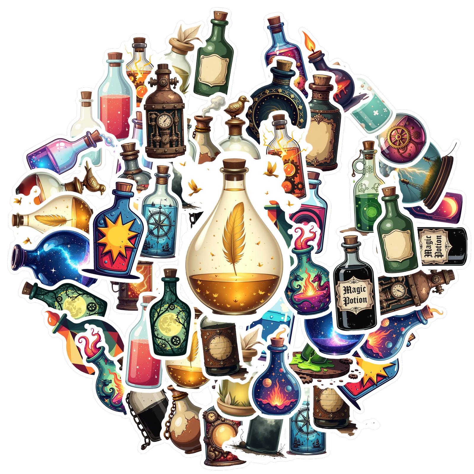 

35-150pcs Magic Potion Bottle Stickers Funny Bottles Decals Diy Laptops Phones Decorative Stickers Teacher Reward School Supplie