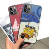 Hülle für iPhone 16 15 Plus 14 13 12 11 Pro 8 7 6S 6 SE 5S X XR XS Max Realme C30 C33 C31 9I Schwarze Soft Cover SI40 Netter SpongeBob