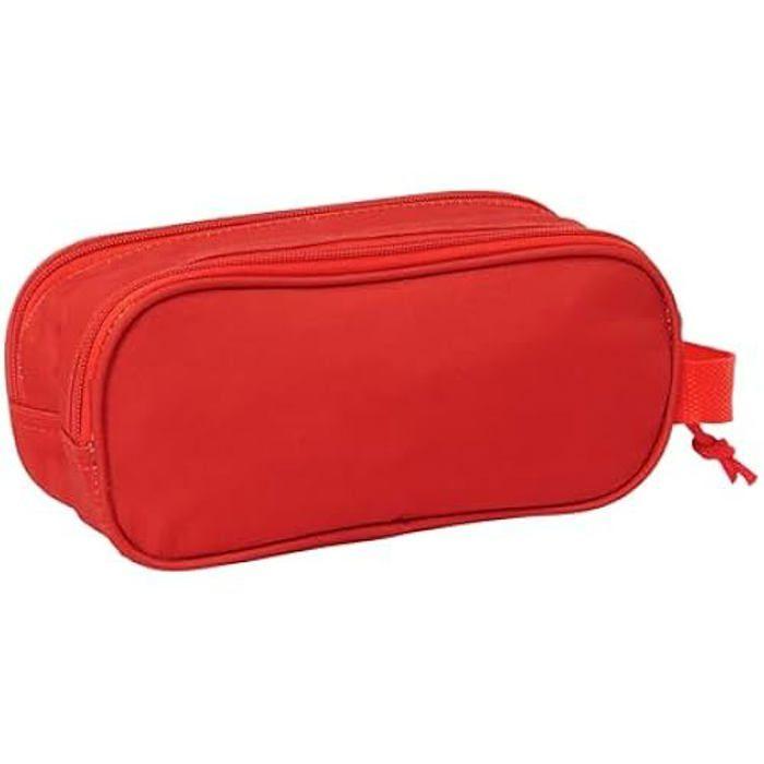 Trousse Double 3D - SAFTA - Sevilla FC - Confortable - Polyvalente - Pour Enfants Scolaires