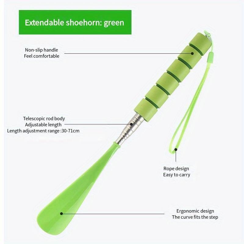 Stretchable Long Shoe Horns Metal Shoehorn Pregnant Woman Elderly Shoe Spoon No Bending Over Wearing Shoe Spatula 1pcs