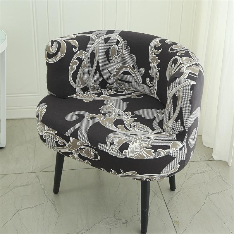 Large Curved Chair Seat Cover Elastic Low Backrest Chair Cover Universal Makeup Stool Cover Living Room Bedroom Lazy Sofa Covers