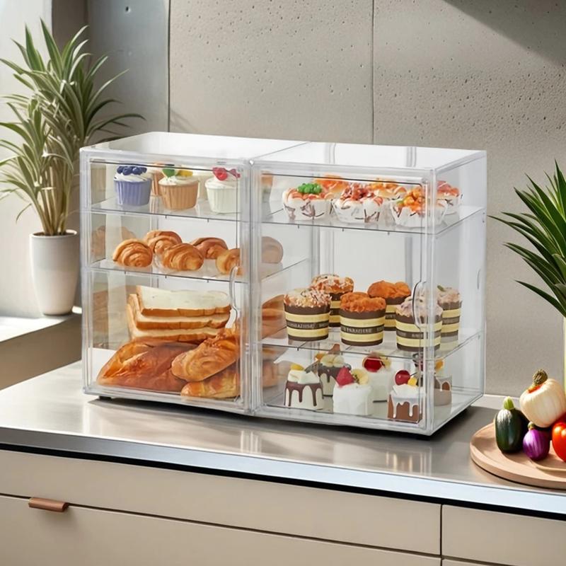 Dustproof Acrylic Display Case Store Dessert Cake Food Pastry Bread Show Rack Blind Box Storage Box Jewelry Sorting Box