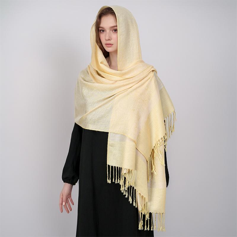 Jacquard Scarf Women Luxury Fashion Thick Soft Lady Scarves Stole Shawl Muslim Hijab Wrap Headband Neckerchief Bandana