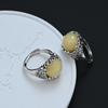 Yellow Gemstone Cloud Ring for Women: Light Luxury, High-End Feel, Retro Trend, Adjustable National Style Index Finger Accessory.
