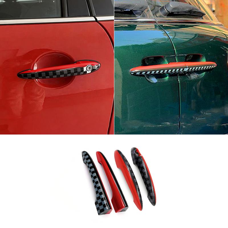 Car Door Handle Covers Sticker For Mini Cooper S JCW For R55 Clubman 4 Doors 2007-2014 Handle Protection Shell Auto Accessories